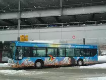 VBH Herisau - Nr. 7/AR 20'556 - Mercedes Citaro am 15. Februar 2012 beim Bahnhof Herisau (mit Vollwerbung f�r  OSTWIND )
