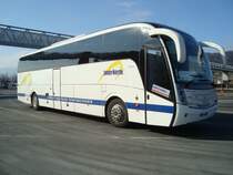 MAN Caetana CT 600 de l'entreprise InterNorte assurant la ligne Portugal - Espagne - Suisse - Hollande pour le compte de Eurolines photographi� le 17.02.2012 sur l'aire d'autoroute de La C�te en Gen�ve et Lausanne