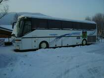 Bova Futura (ancienne g�n�ration) ex-Joly Voyages. Ce v�hicule n'est plus utilis�, il est stationn� � Bassecourt (Suisse). 
La photo a �t� prise un matin par -23� !