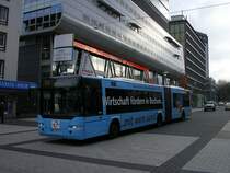 Bogestra Neoplan ,Linie 368, von Bochum Hbf. Boulevard nach Wanne Eickel Hbf.mit der Werbung  Wirtschaft f�rdern in Bochum 
(25.02.2008)