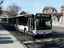TPG Genf - Mercedes Citaro Nr.1148  GE 960898 unterwegs auf der Linie 5 in der Stadt Genf am 18.02.2012