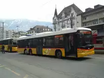PostAuto Wallis - VS 241'983 - Scania/Hess am 19. Februar 2012 beim Bahnhof Brig