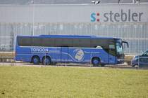 Setra 416 GT HD de Torgon Excursions photographi� sur l'autoroute Berne - Zurich, � la hauteur de Oensingen le 10.03.2012 
