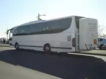 Mercedes Benz Travego de la maison Fournier � Albertville (France) photographi� le 16.03.2012 sur l'aire de repos de Bavois entre Yverdon et Lausanne