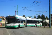 Solaris Trollino 18AC, Obus 055 der BBG-Eberswalde an der Endhaltestelle Ostend am 19.03.2012. 