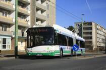 Solaris Trollino 18AC, Obus 056 der BBG-Eberswalde im Brandenburgischen Viertel am 06.03.2012. 