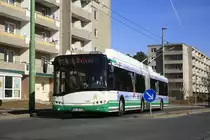 Solaris Trollino 18AC, Obus 056 der BBG-Eberswalde im Brandenburgischen Viertel am 06.03.2012. 