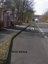 Stadt Marburg, Bushaltestelle Kreishaus Richtung Richtsberg.