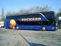 Setra 431 DT de la maison Buchard photographi le 26.03.2012 sur l'aire de repos du Grauholz prs de Berne