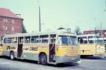 Kopenhagen AB Leyland-DAB 1030 (Baujahr 1964, ausgemustert 1972) Sundbyvester Plads im Juli 1970.