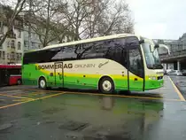 Volvo 9700 de la maison Sommer Reisen photographi le 04.04.2012 prs de la gare de Berne