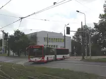 Mercedes O530G (191) als ein Ersatzbus f�r einzige Stra�enbahnlinie in Częstochowa (Ersatzlinie T). Częstochowa, al. Niepodległości, 10.08.2011.