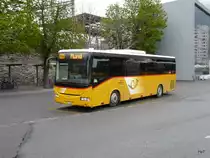 Postauto - IVECO Irisbus Crossway VS 354602 auf dem Bahnhofsplatz in Brig am 08.04.2012