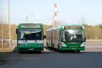 Volvo B10MA (S�ffle 2000) #3409 und Scania Omni Link Artic (CK310UA 6x2/2 LB) #3414, Tallinna Autobussikoondis AS, 12.04.2012 Tallinn