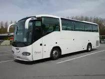 Scania Irizar de la maison Peluso (Italie) photographi� le 21.04.2012 sur l'aire de repos d'Estavayer-le-Lac