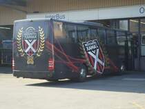 Mercedes-Benz Tourisme ex-Xamax (club de football en faillite) photographi� le 15.03.2012 devant le garage Interbus � Kerzers . Ce v�hicule qui est pratiquement neuf (moins d'une ann�e) est noir -feuilles auto-collantes-.
. Ce m�me v�hicule neutralis� a � nouveau �t� photographi� le 21.04.2012 
. Ce bus appartient maintenant � la maison DOMO Reisen