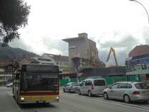 STI Thun - Nr. 81/BE 543'381 - MAN am 16. April 2012 in Thun, Guisanplatz (mit Abbruch vom Kino Rex)