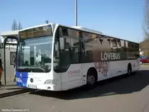 Mercedes Citaro Bus von Saarbahn und Bus in Saarbr�cken Brebach. Die Werbung auf dem Bus war eine Aktion zum Valentinstag 2012.