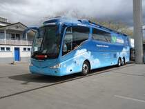 Scania Irizar de l'�quipe MOVISTAR photographi� au Tour de Romandie 2012