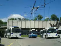 TL Lausanne - Nr. 779 - NAW/Lauber Trolleybus + VBL Luzern (R�trobus) - Nr. 257 - NAW/R&J-Hess Trolleybus + TL Lausanne - Nr. 760 - NAW/Lauber Trolleybus am 13. Mai 2012 in Lausanne, Depot Borde