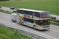 Setra 328 DT de la maison Dysli Reisen � Berne photographi� le 20.05.2012 sur l'autoroute Zurich - Berne