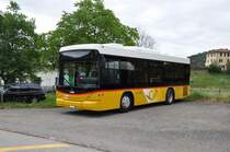 AutoPostale del Malcantone, Croglio. Scania/Hess Bergbus (TI 198'494) bei der Garage Cademario.