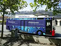 SBC Chur - Nr. 17/GR 97'517 - Otokar/G�p�bus am 17. Mai 2012 beim Bahnhof Chur (mit Vollwerbung f�r  Plessurpower )