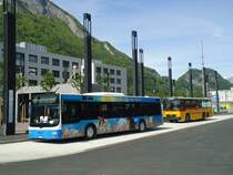 BSW Sargans - Nr. 340/SG 297'513 - MAN am 17. Mai 2012 beim Bahnhof Sargans (mit Vollwerbung fr  OSTWIND )