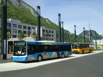 BSW Sargans - Nr. 340/SG 297'513 - MAN am 17. Mai 2012 beim Bahnhof Sargans (mit Vollwerbung f�r  OSTWIND )