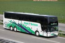 van Hool de la maison RUBI Reisen photographié sur l'autoroute Zurich - Berne le 27.05.2012