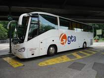 Scania Irizar de la maison Albani aux couleurs GTA photographi le 27.05.2012 sur l'aire de repos de Pratteln