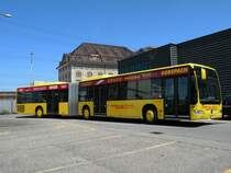 Mercedes Citaro der AAGL mit der Betriebsnummer 95 auf der Linie 80 beim Bahnhof in Pratteln. Die Aufnhame stammt vom 29.05.2012. 