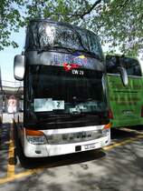 Setra 421 DT de la maison Eurobus (EW29) photographi le 31.05.2012  Bern