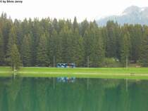 Pfosi/Arosa Bus Nr. 7 ''Mylne'' (Mercedes CitaroII O530) am 29.5.2012 beim Obersee in Arosa, der auf dem Weg zum Prtschli umfahren wird.