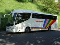 Scania Irizar de la maison Riccio Bus aux couleurs Trafalgar photographi le 02.06.2012  proximit de la Brengraben  Berne 