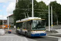 �koda-Irisbus 24Tr Trolleybus der  MĚSTSK� DOPRAVA Mari�nsk� L�zně s.r.o.  # 57, aufgenommen am 7. Juni 2012 in (Mari�nsk� L�zně (Marienbad), Tschechien.
