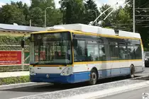 �koda-Irisbus 24Tr Trolleybus der  MĚSTSK� DOPRAVA Mari�nsk� L�zně s.r.o.  # 57, aufgenommen am 7. Juni 2012 in (Mari�nsk� L�zně (Marienbad), Tschechien.
