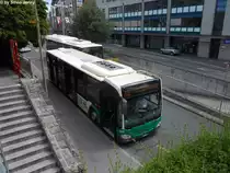 BAM-MBC Nr. 301 (Mercedes Citaro C2 O530) am 5.6.2012 beim Bhf. Morges. Da die BAM schon seit Jahren treuer Mercedes Kunde ist, d�rfen sie nun 3 Mercedes Citaro C2 probefahren.