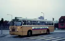 Kopenhagen KS Buslinie 38 (Leyland-DAB 948) Hareskovvej / Mellemvangen am 14. März 1970.