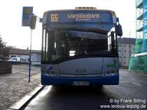 01.03.2008, Wagen 84, als Linie 65, Endstelle  Markkleeberg, Bahnhof   