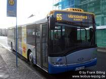 01.03.2008, Wagen 84, als Linie 65, Endstelle  Markkleeberg, Bahnhof   