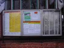 Abfahrtstafel vor dem Bushof in Gubin