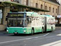 BVB - MAN Gelenkbus  Nr.777 BS 3277 eingeteilt auf der Linie 50 Euro Ariport bei der Haltestelle vor den SBB/SNCF Bahnhof in Basel am 15.03.2008