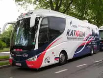 Scania Irizar de l'�quipe cycliste Katusha photographi� au Tour de Suisse 2009