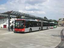 MAN Niederflurbus 3. Generation (Lion's City) auf der Linie 789 nach Dsseldorf Holthausen Am Falder an der Haltestelle Monheim Busbahnhof.(9.7.2012) 
