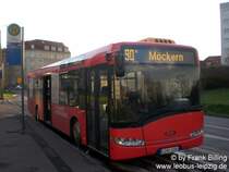 19.03.2008, Wagen 83, als Linie 90E, hier: End-Haltestelle der 90E,  M�ckern, Slevogtstra�e 