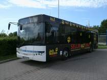 Mitten in der Hitze parkte dieser Solaris,am 03.August 2012,am Busbahnhof in Bergen/Rgen. 