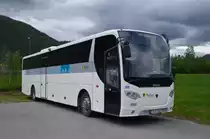 Ein Scania OmniExpress �berland-Linienbus am 01.07.2012 in Brenne/Norwegen gesehen. 