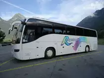 Volvo 9700 de la maison Regenbogen Reisen photographi� le 02.08.2012 sur l'aire de repos du St-Bernard � Martigny