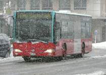 VB Biel - Mercedes Citaro Nr.123 unterwegs in der Bahnhofstrasse um 08.38 Uhr am 21.03.2008